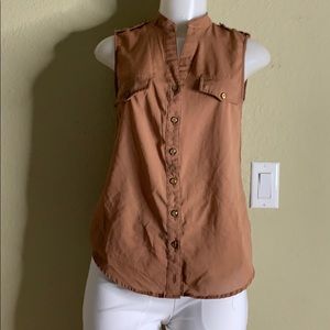 Camel Sleeveless Blouse